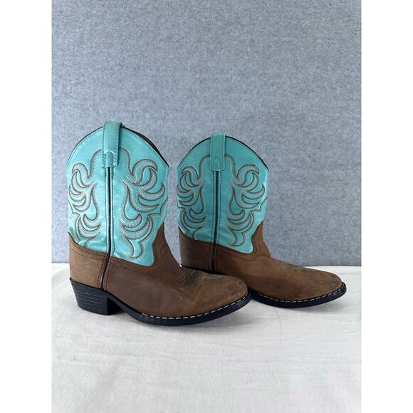 Shyanne Other - Shyanne Girls Youth Sz 3 cowboy boots Turquoise and Tan Leather Western Boho
